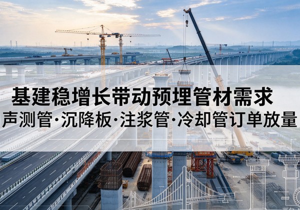 嵩明基建稳增长带动预埋监测管材需求，声测管、沉降板、注浆管订单持续放量